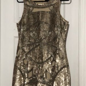 Bedazzled gold dress